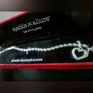 Sparkle Allure Silver Heart Diamond Accent Bracelet